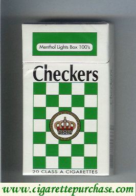 Checkers Menthol Lights box 100s cigarettes